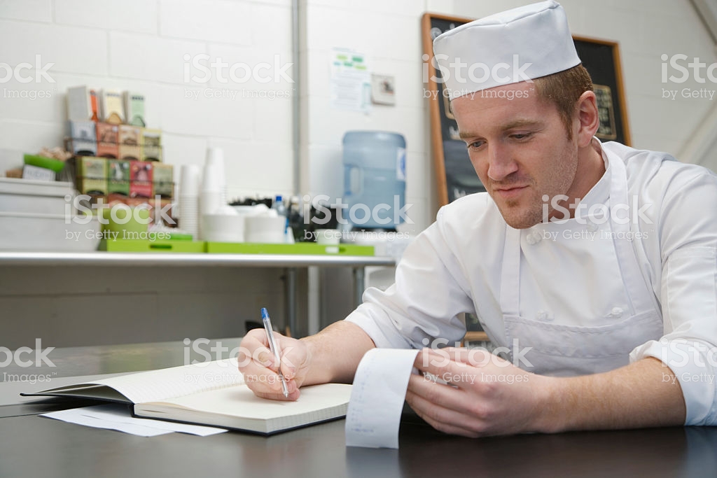 Chef doing math